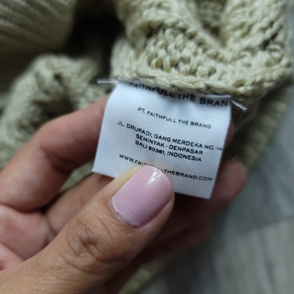 Faithfull the Brand Cass Knit Cable Sweater Mocha - Picture 8 of 9